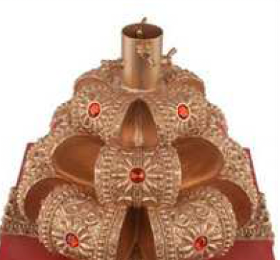 BASE ALBERO PACCO REGALO ROSSO E ORO 29,5*29,5*H.61CM