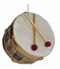 TAMBURO 17X17XH.11CM IN TARTAN ROSSO BEIGE E NERO