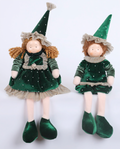 Coppia Gnomi Verde in piedi  Fiori di Lena
