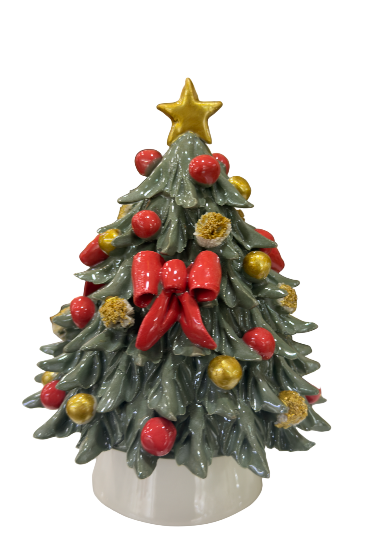 ALBERO DI NATALE VERDE C FIOCCHI E PALLINE CM13X17