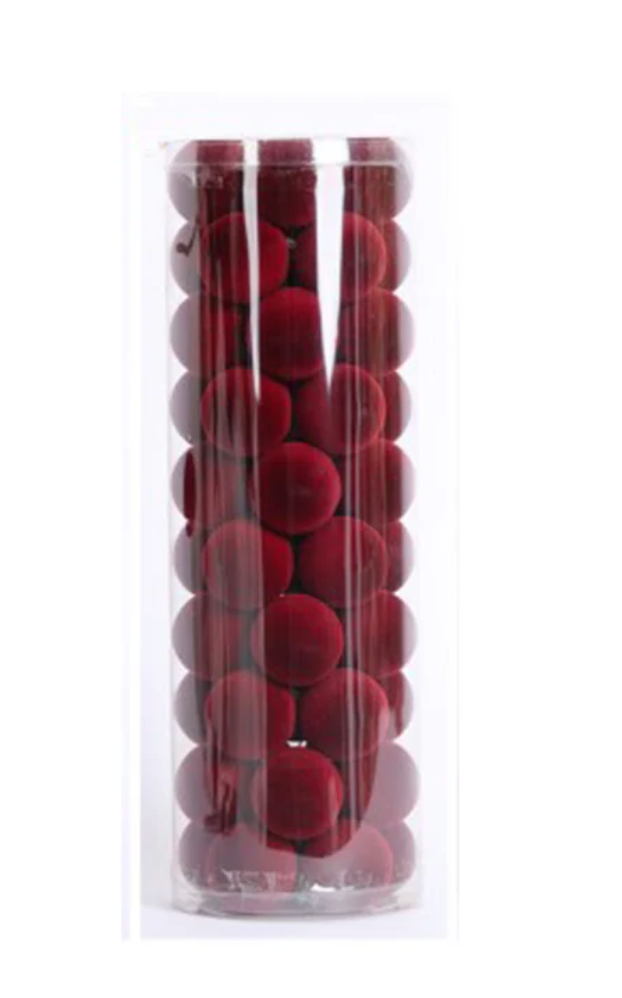 Fiori di Lena Confezione 50 sfere di natale effetto velluto D4 cm