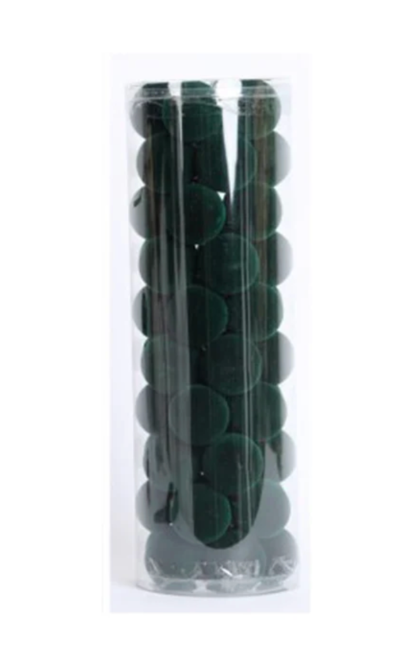 Fiori di Lena Confezione 50 sfere di natale effetto velluto D4 VERDE