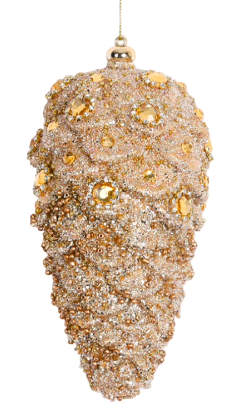 Pigna Glitter e strass Oro  Fiori di lena h20