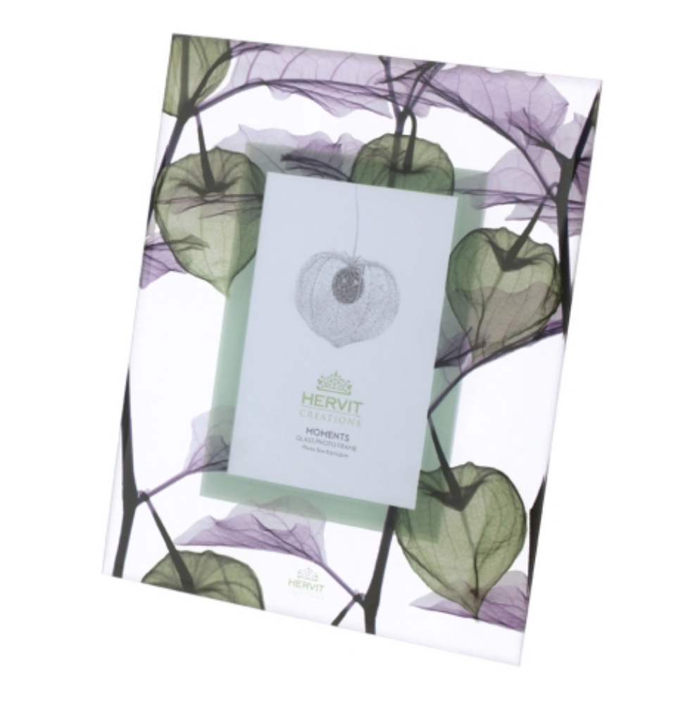 CORNICE VETRO ALKEKENGI VERDE 24X29CM