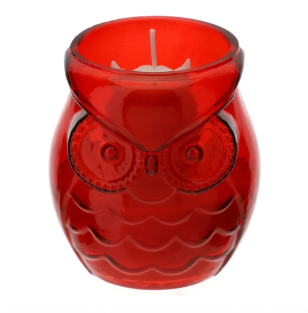 CANDELA VETRO CIVETTA ROSSA DIA.8XH9CM