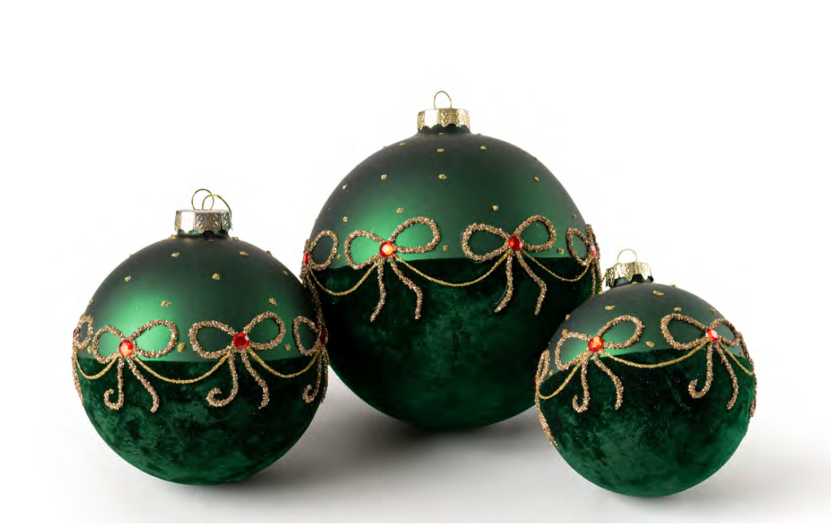 Glass ball ornament verde 10 cm