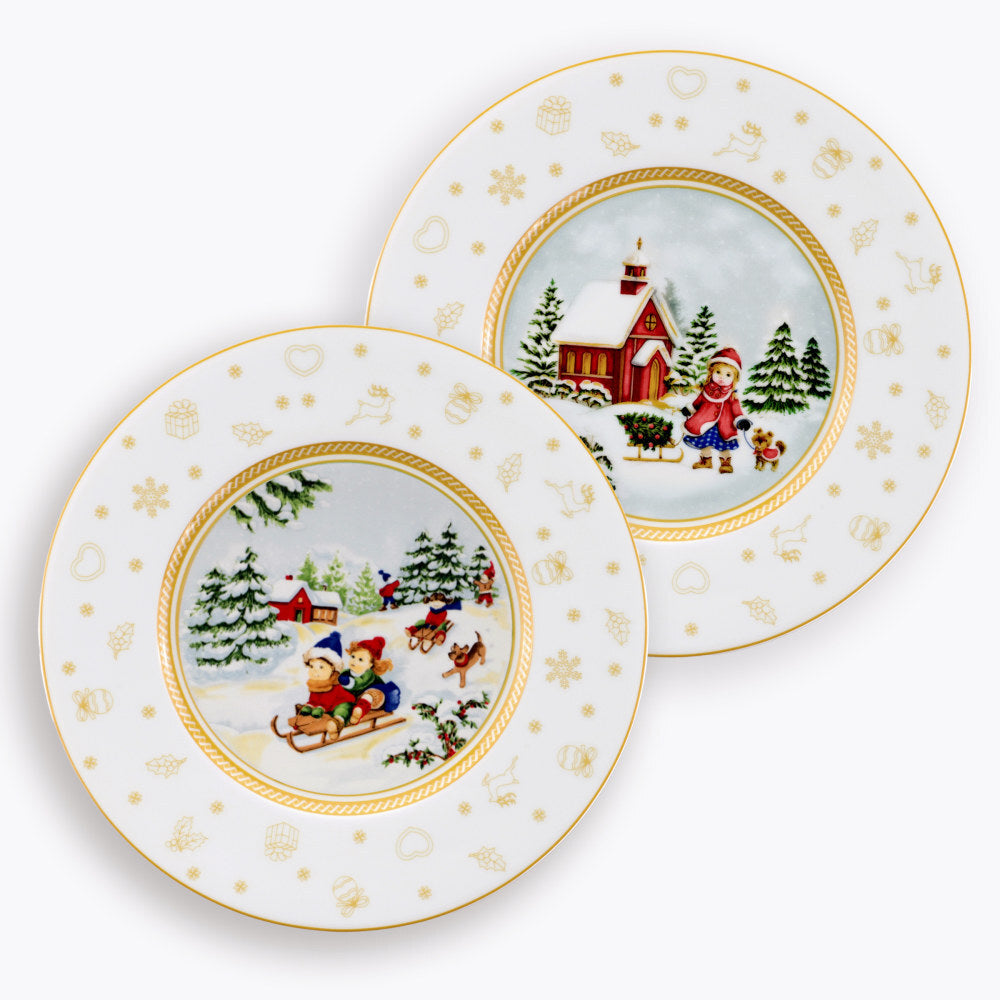 Set 6 Piatti dolce ass. 22cm Toys Natale