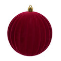 Palline di Natale in Velluto a Righe D. 10 cm confezione 4 pezzi