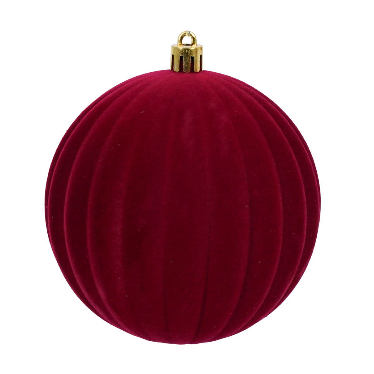 Palline di Natale in Velluto a Righe D. 10 cm confezione 4 pezzi