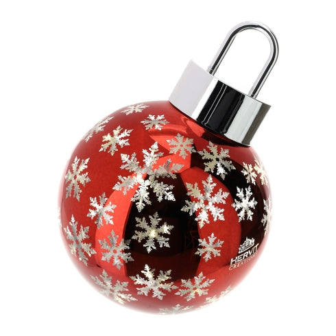 SFERA VETRO L.LED ROSSA DIA.15XH19CM