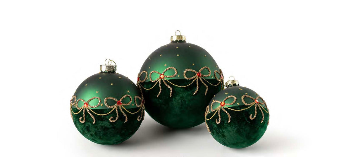 Glass ball ornament verde 12 cm