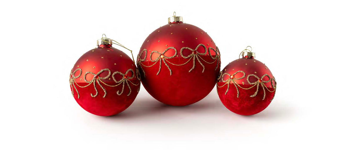 Glass ball ornament rosso 10 cm