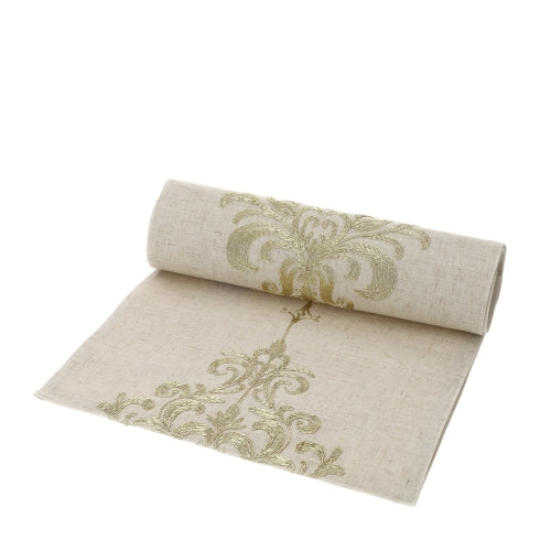 RUNNER ECRU MEDAGLIONI ORO 36X180CM