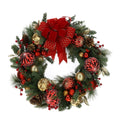 CORONA NATALIZIA PINO DEC.DIA.66XH18CM SFERE/PIGNE/BACCHE ROSSE Codice 30272