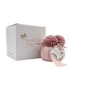 Puffo con mini dalie, nebbiolina e scatola