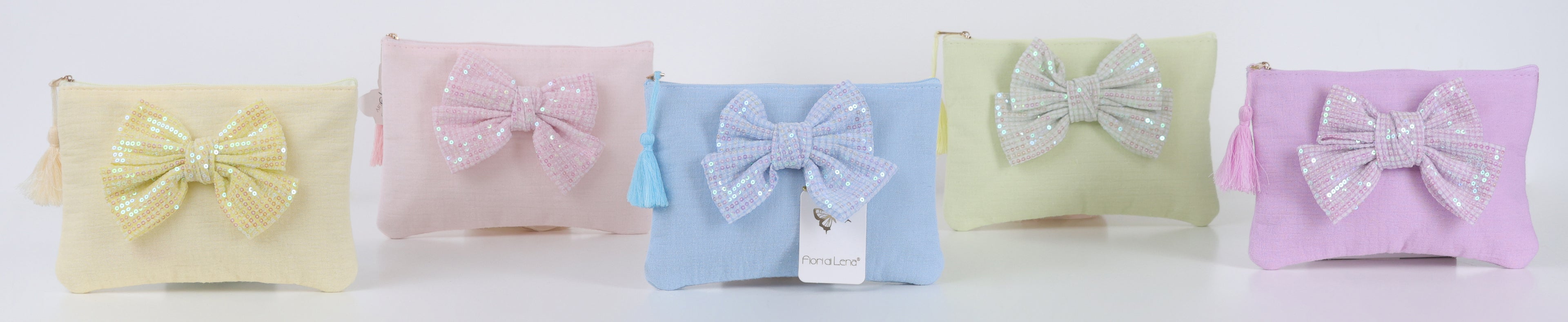 Pochette con fiocco paillettes