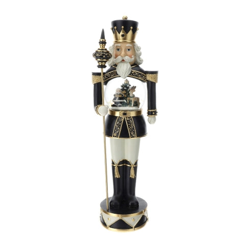 Soldatino in Resina con Palla Acqua Carillon girevole Nero - 51cm Hervit